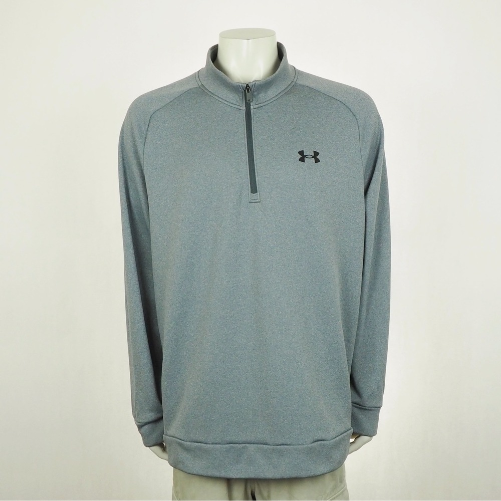 Under Armour UA Armour Fleece 1/4 Zip Pullover Golf Sweater Mens 3XL XXXL Gray